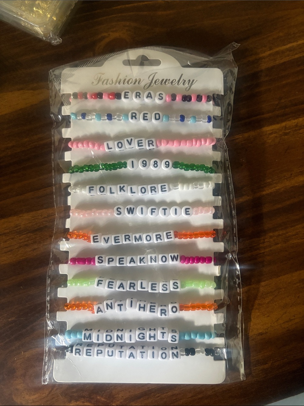 Fashion Jewelry Pink Green Blue Orange Multi-Color Letter Bead Bracelets (Set)